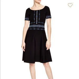 Sandro Safe embroidered dress in black